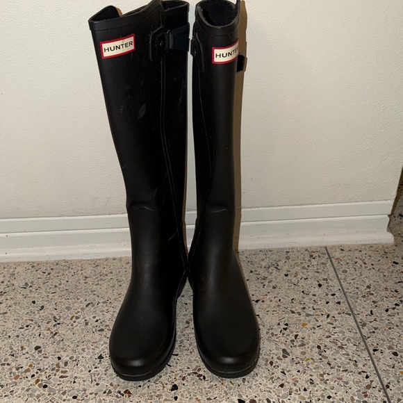 Hunter boots rain rubber tall black original US 9